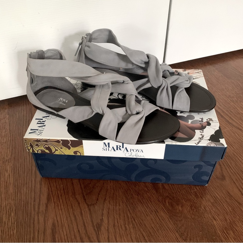 NEW Cole Haan Gray Suede Leather Sandals, Women’s 8.5